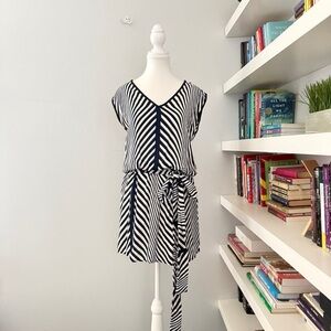 Karina Grimaldi Black and White Dress with Blue Accents sz S/M